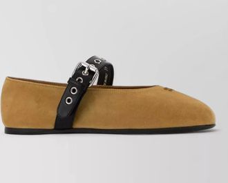 Miu Miu suede ballerinas flat sole round toe