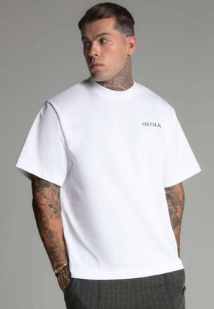 Siksilk T-Shirt SIKSILK Siksilk T-Shirt Graphic T-Shirt, Herren, Gr. L, weiss (wei&szlig;), Obermaterial: 100% Baumwolle CO., Shirts T-Shirt