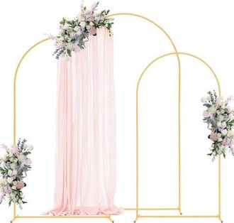 OEM Soporte De Arco Para Fondo 3 Piezas De 2,4/2,2/2 M, Estructura Estable, Soporte De Arco De Metal Dorado Para Decoraci&oacute;n De Bodas, Fiestas De Cumplea&ntilde;o