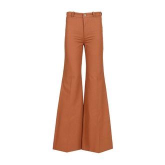 Chlo&eacute; Pantaloni a zampa a vita alta - - Trousers - Donna - Arancione - M
