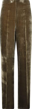 P.A.R.O.S.H. Velvet Viscose Silk High-Waisted Straight-Leg Pants