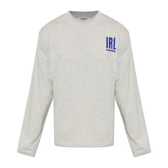 Jil Sander Long Sleeve Tops, male, Gray, Size: 2XL Long-Sleeve T-Shirt