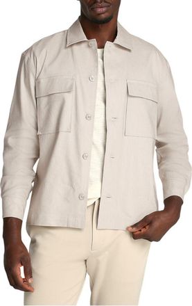 Calvin Klein Mens Relaxed Fit Buttonup Shirt - Light Grey Elastane - Size EU 52 (Mens)