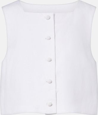Poss&eacute; Rio linen crop top