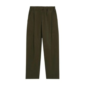 A Paper Kid Broeken, Heren, Groen, S, Katoen, Pantaloni Con Vita Elasticizzata