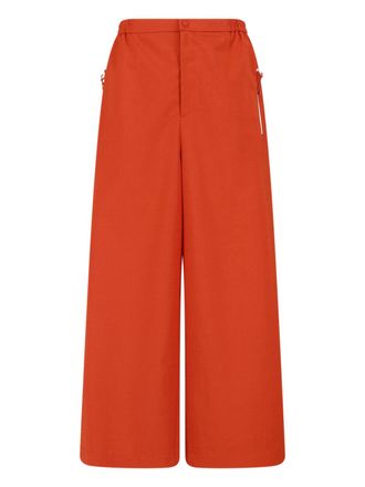 Lacoste Orange Wide-Leg Taffeta Elastic Trousers