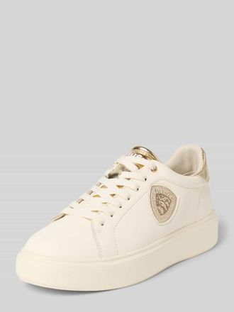 Blauer Sneaker mit Label-Detail Modell VENUS01 in Ecru, Gr&ouml;&szlig;e 39
