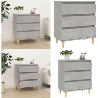 vidaXL Credenza Grigio Cemento 60x35x70 cm in Legno Multistrato - Credenza grigio cemento - Credenza con cassetti
