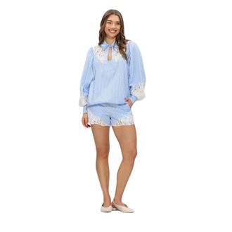 Silvian Heach Shirt Illasi - Dames - Pyjama - Blauw - 3XS - Nachtkleding