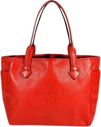 Loewe Pre-owned Tote Bags, female, Red, Size: ONE SIZE Pre-owned Shoulder Tote Bag
