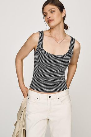Maeve Cotton Wide Scoop-Neck Tank Top