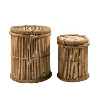 Novità Home Set of 2 Metal Baskets, Covered in Rope