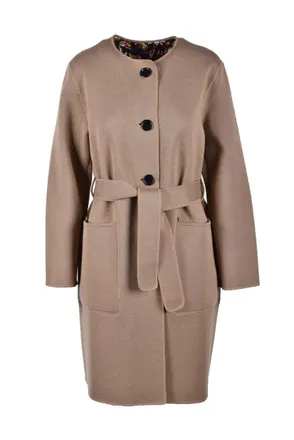 Fuzzi Reversible Virgin Wool Coat - Beige