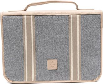 Eleventy Laptoptas met streepdetail - Grijs