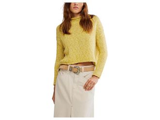 Free People Opal Sweater Womens Sweater Mango Mint : SM (Womens 4-6), Acrylic/Cotton