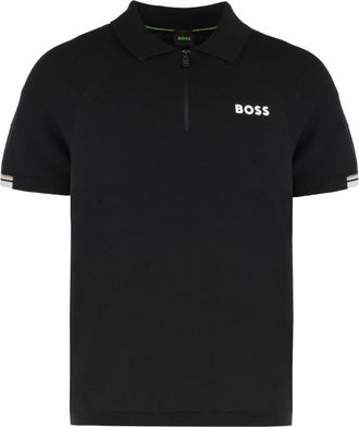 HUGO BOSS Black Zipped Logo Polo