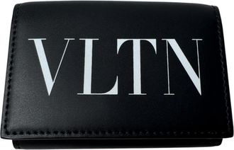 Valentino Garavani Black Leather Wallet (Tri-Fold) (Pre-Owned)