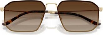 Emporio Armani Lichtgewicht Metalen Onregelmatige Zonnebril - Heren - Zonnebrillen - Geel - 58 MM - Accessoires