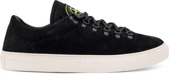 Stone Island Suede Low-Top Sneakers met Veters - Heren - Sneakers - Zwart - 40 EU - Su&egrave;de - Schoenen
