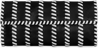 Rebecca Minkoff Whipstitch Patchwork Leather Clutch in Black/White at Nordstrom