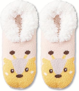 Generic Women Slipper Socks - Fluffy And Warm Fleece Slipper Socks With Grippers For Women,Winter Home Floor Socks (D)