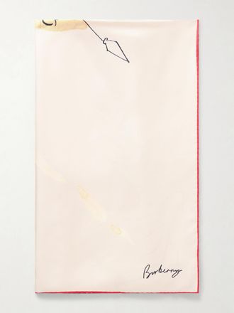 Burberry Foulard In Twill Di Seta Stampato - Neutri
