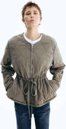 H&M Quilted Twill Jacket in Gray at Nordstrom, Size Xx-Large