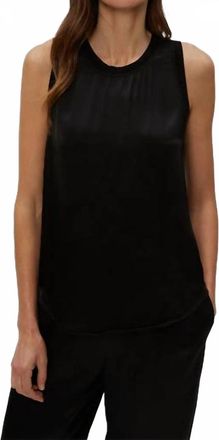 Michael Stars Shay Satin Binding Tank In Blackk