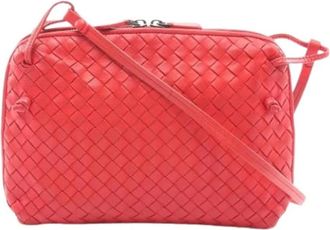 Bottega Veneta Pre-owned Cross Body Bags, female, Red, Size: ONE SIZE Pre-owned Vintage Intrecciato Shoulder Bag