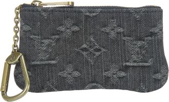 Louis Vuitton Black Gray Monogram Denim Coin Purse/Coin Case (Pre-Owned)