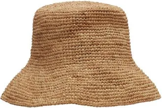 Vitamin A Tulum Straw Bucket Hat in Caramel at Nordstrom, Size Medium/large