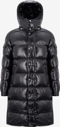 Moncler Lange lackierte Nylon-Daunenjacke Hanoverian