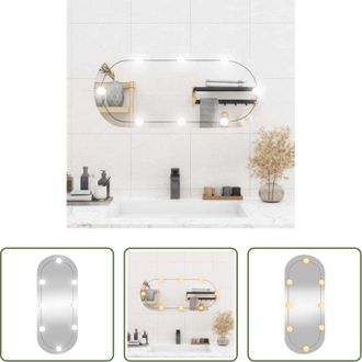 vidaXL Luci LED per specchio - Specchio da Parete con Luci LED 35x80 cm Vetro Ovale