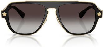 Versace 56mm Square Sunglasses in Black/grey Gradient at Nordstrom
