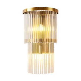 OEM Cascada - L&aacute;mpara De Pared De Cristal Dorado, 40 Cm
