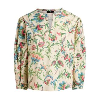 Etro Etro, Blouses, female, Multicolor, Size: XS Cotton Blouse with Floral Motif