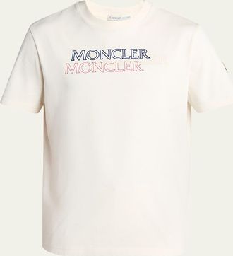 Moncler Mens Logo Script Graphic T-Shirt