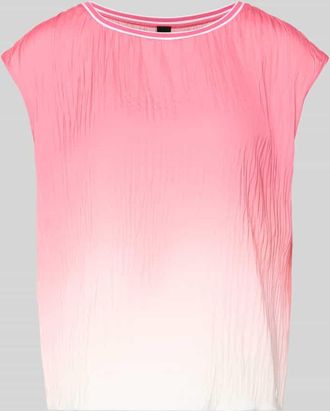 Marc Cain Bluse mit Strukturmuster und Rundhalsausschnitt in Pink, Gr&ouml;&szlig;e 34