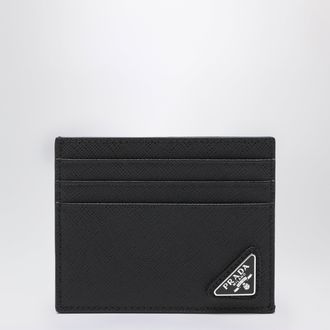 Prada Black Saffiano leather credit card holder