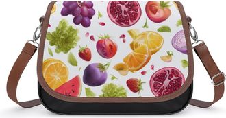 Generic Fruits And Vegetables Small Womens Crossbody Bags Shoulder Handbag with Adjustable Strap for Travel