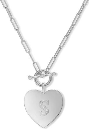 Melinda Maria Love Letters Initial Heart Medallion Necklace in Silver S at Nordstrom