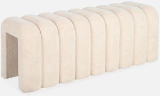 Sweeek Sweeek - Banco, pie de cama contemporáneo de tela, Ito, Beige, 114x40x45 cm