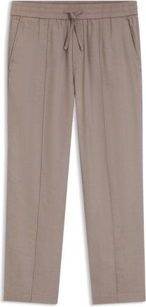 HUGO BOSS Straight-fit drawstring trousers in a linen blend