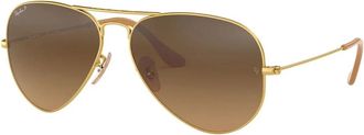 Ray-Ban Klassieke Aviator Gepolariseerde Zonnebril - unisex - Zonnebrillen - Geel - 55 MM - Accessoires