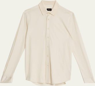 Brioni Mens Silk Pique Sport Shirt