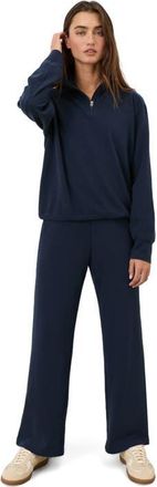 Pact Organic Cotton CloudKnit Wide Leg Pant in Navy Blue at Nordstrom, Size Xx-Large