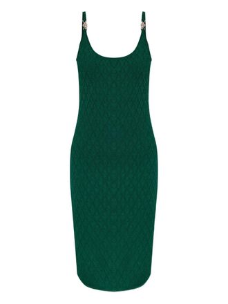 Versace embellished-strap midi dress - women - Viscose/Polyamide/Elastane - 38 - Green