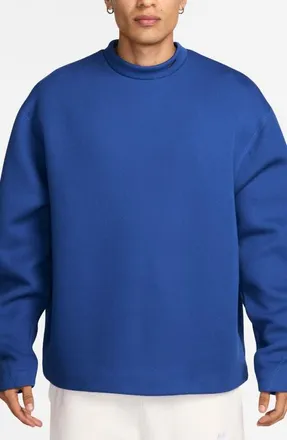 Nike Oversize Tech Fleece Sweatshirt in Game Royal/Black at Nordstrom, Size X-Large
