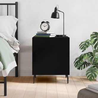 vidaXL Comodino Nero 40x40x50 cm in Legno Multistrato - Vidaxl
