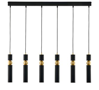 Jupiter Lampada Sospensione Barra 90cm Nero Oro 6xgu10 Alas